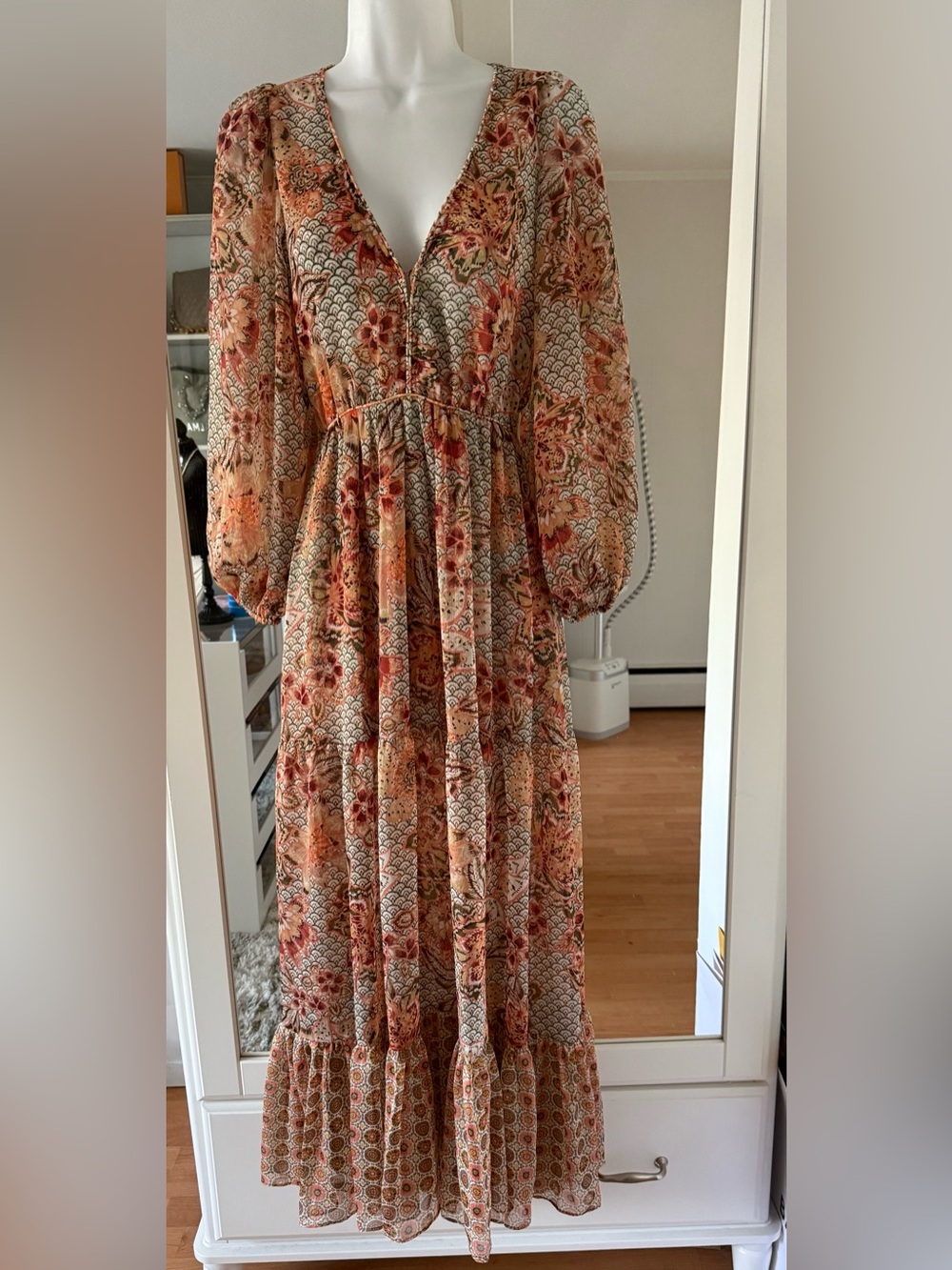 Misa Los Angeles Anahita dress Floral Tiered Maxi Dress - XS